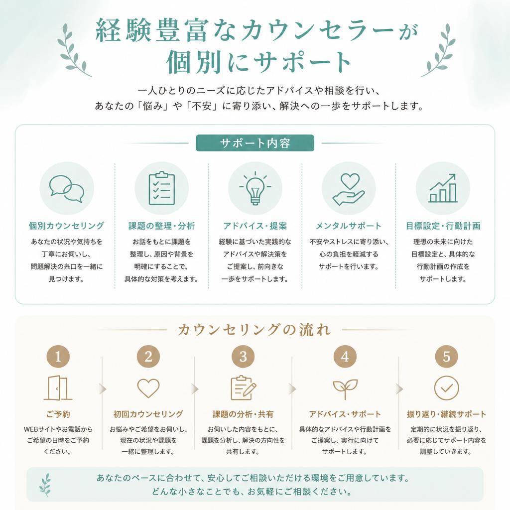 専門カウンセラーによるサポート