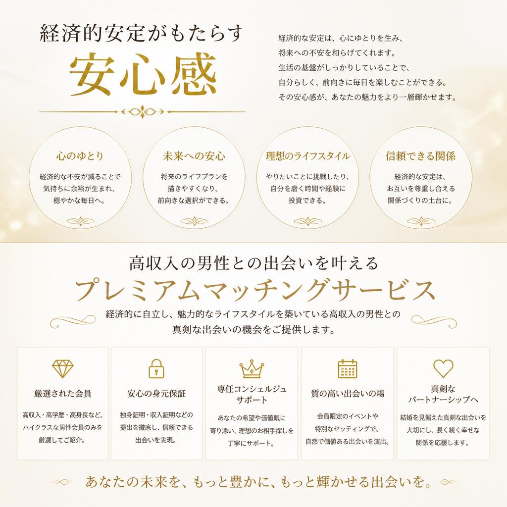高収入男性との出会いを応援します