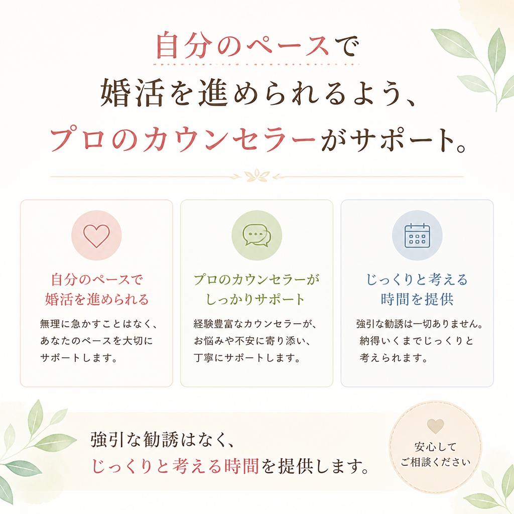 安心して始められる婚活サポート