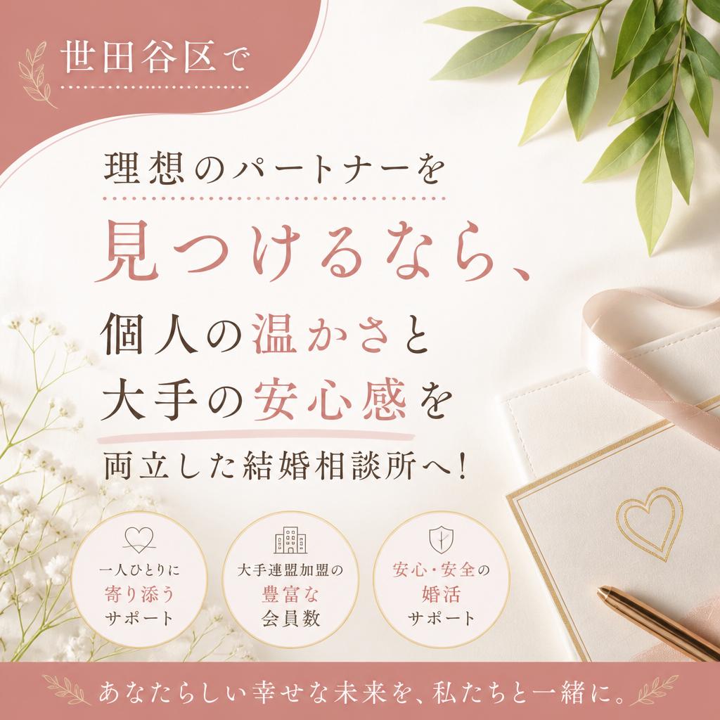 世田谷区で理想のパートナーを見つけるなら、個人の温かさと大手の安心感を両立した結婚相談所へ！