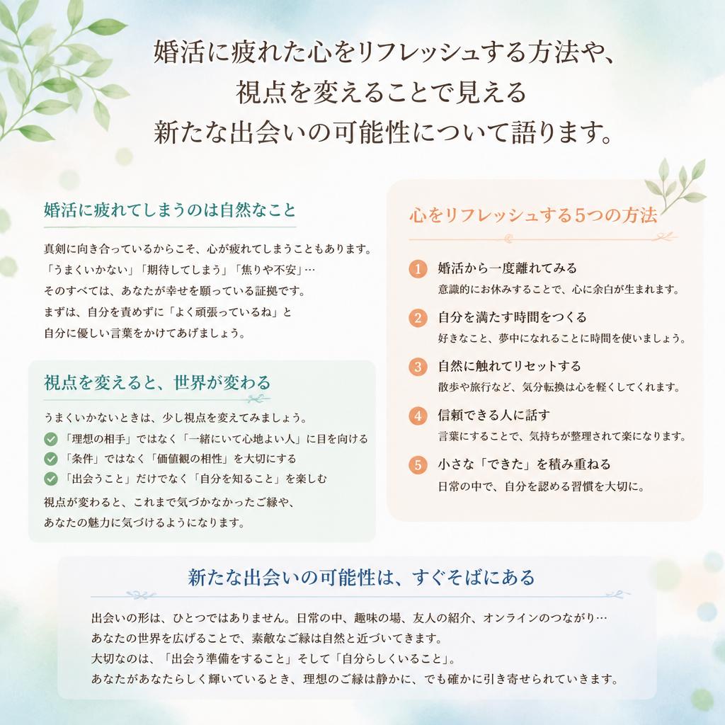 2. 婚活疲れを感じるあなたへ