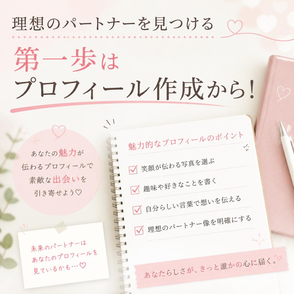 理想のパートナーを見つける第一歩はプロフィール作成から！