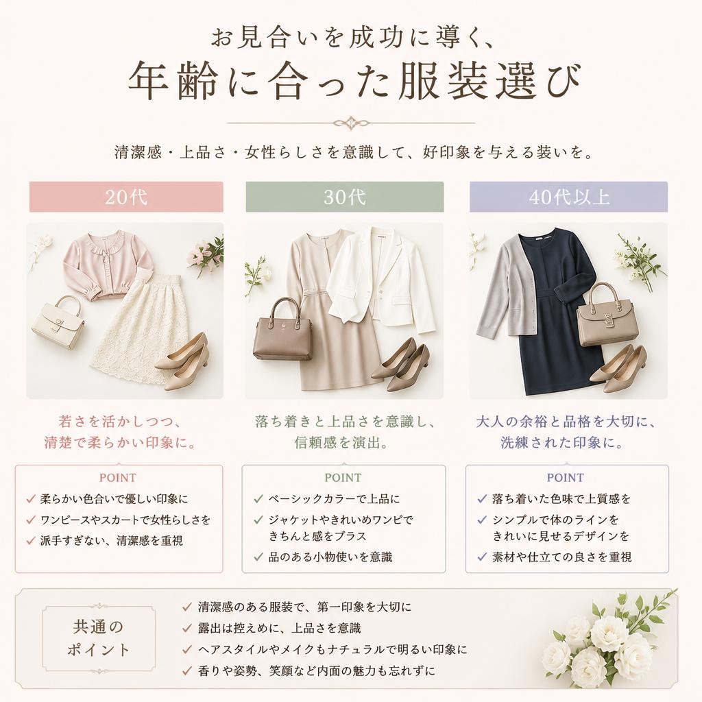 お見合いを成功に導く、年齢に合った服装選び