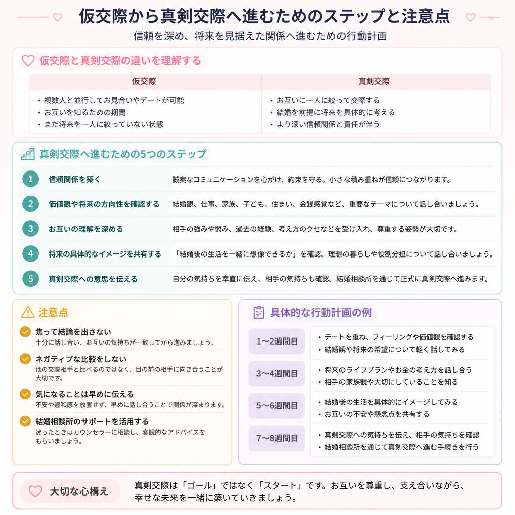 仮交際から真剣交際へのシフトアップ