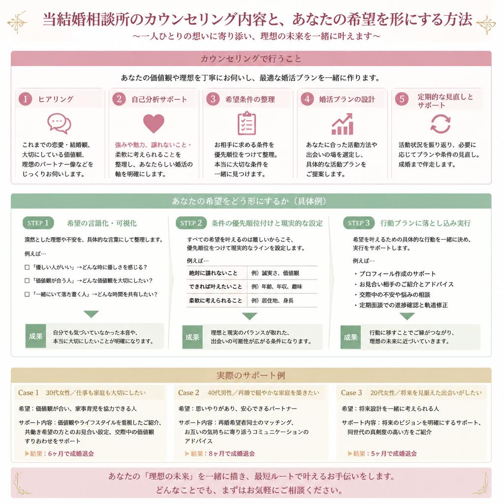 カウンセリングでのサポート内容