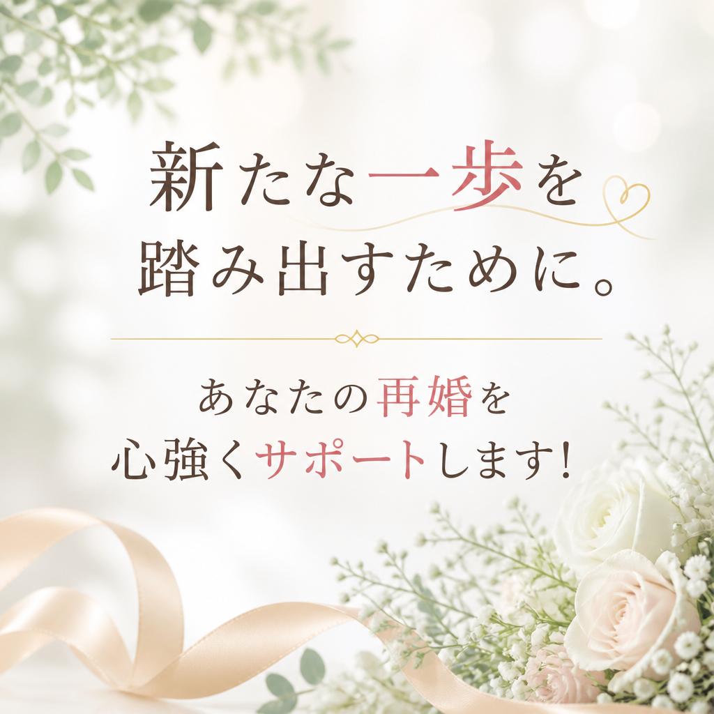 新たな一歩を踏み出すために。あなたの再婚を心強くサポートします！