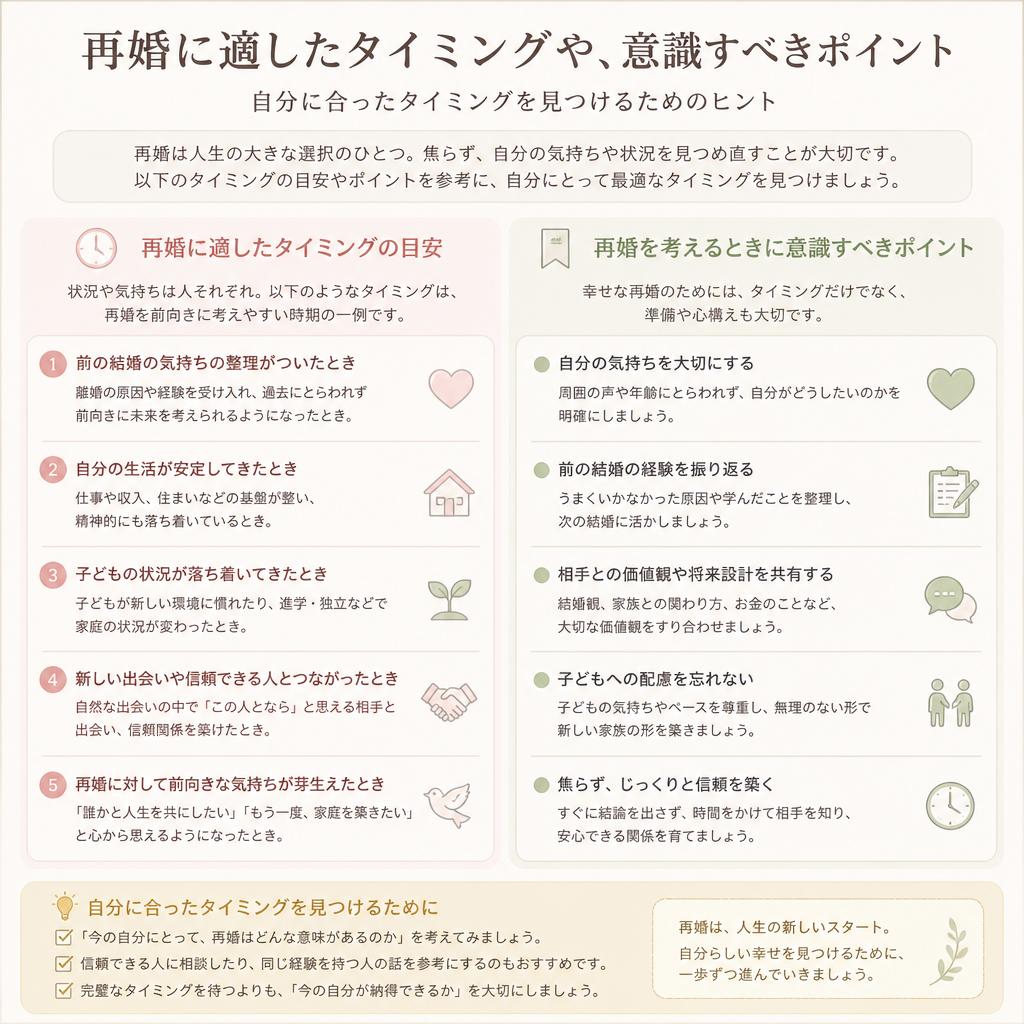 再婚のタイミングを見極める