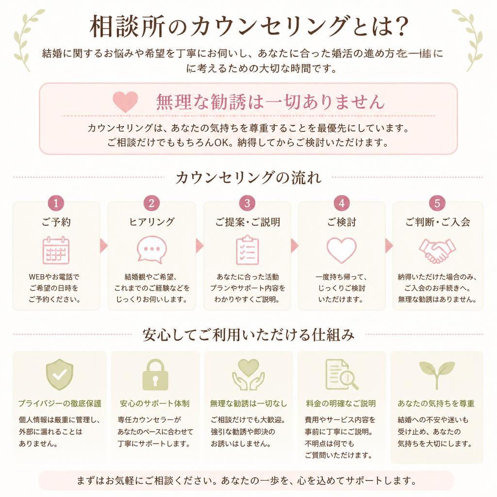 カウンセリングの流れと安心感