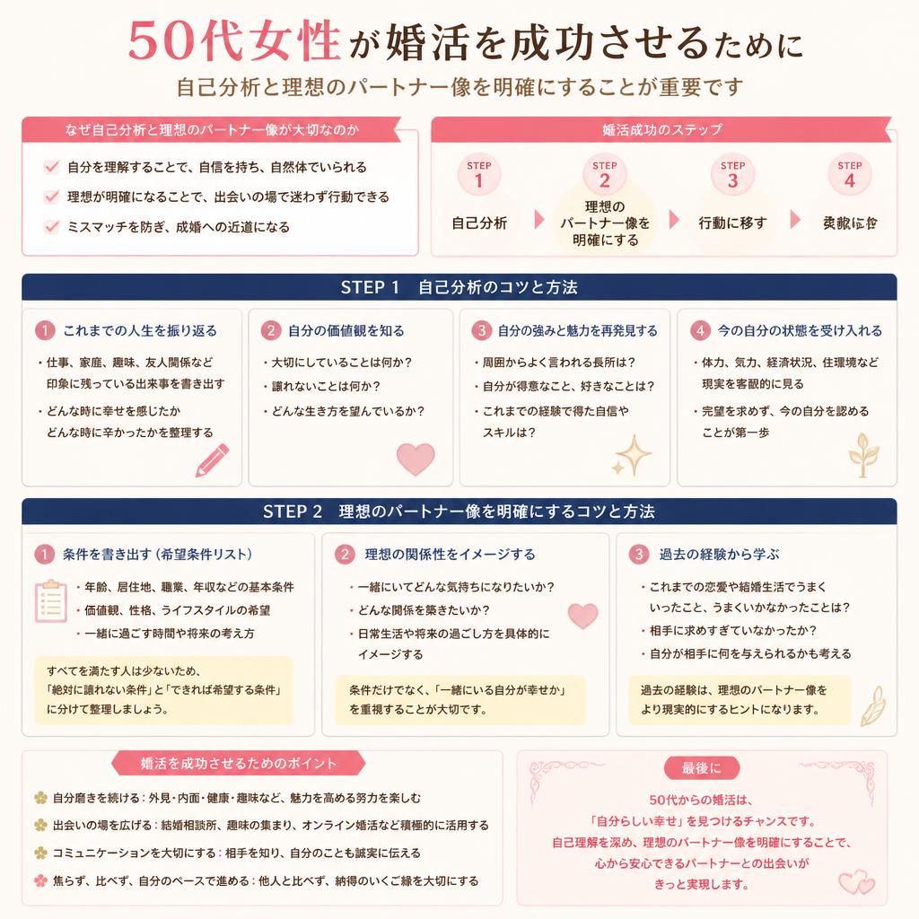 50代女性の婚活のポイント