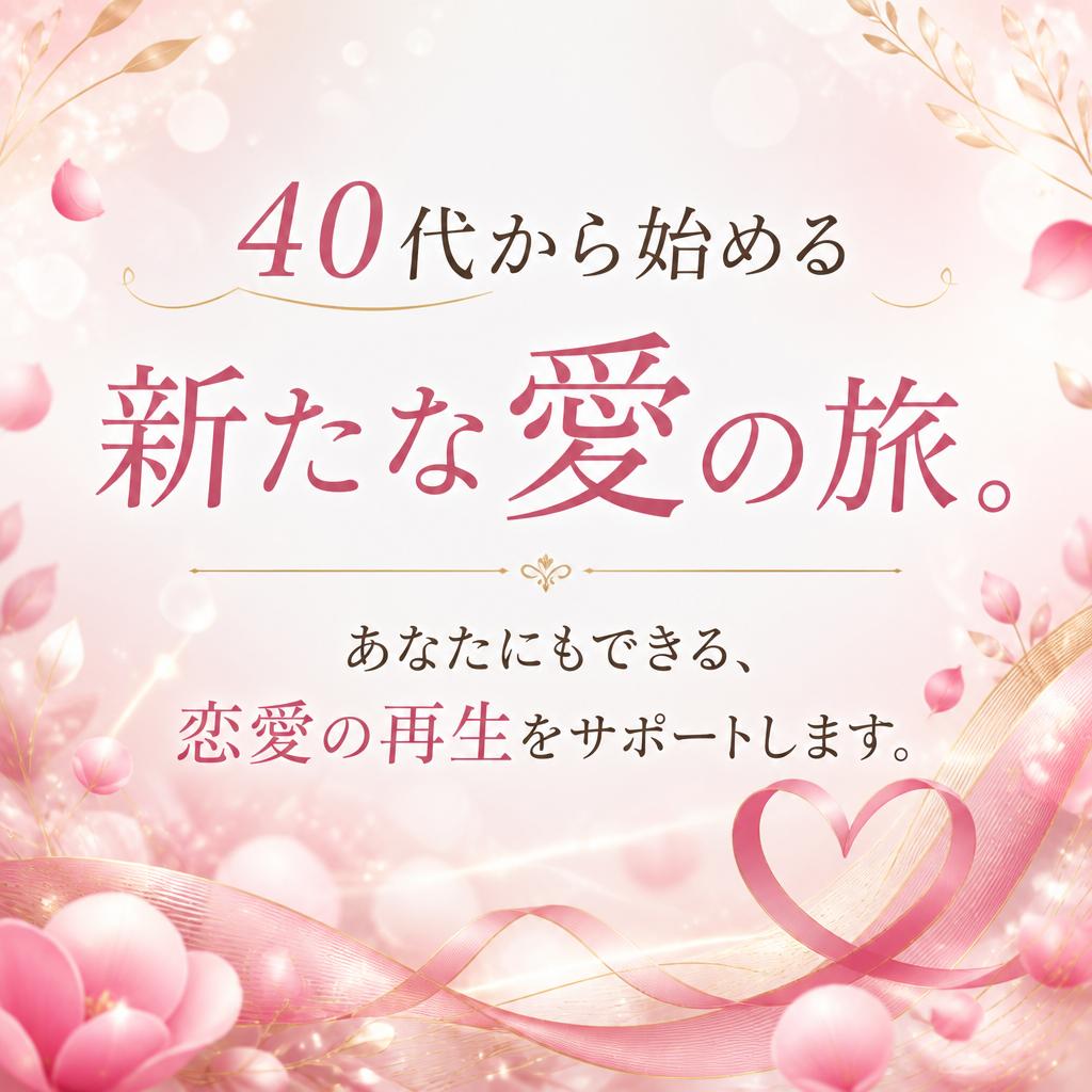 40代から始める新たな愛の旅。あなたにもできる、恋愛の再生をサポートします。