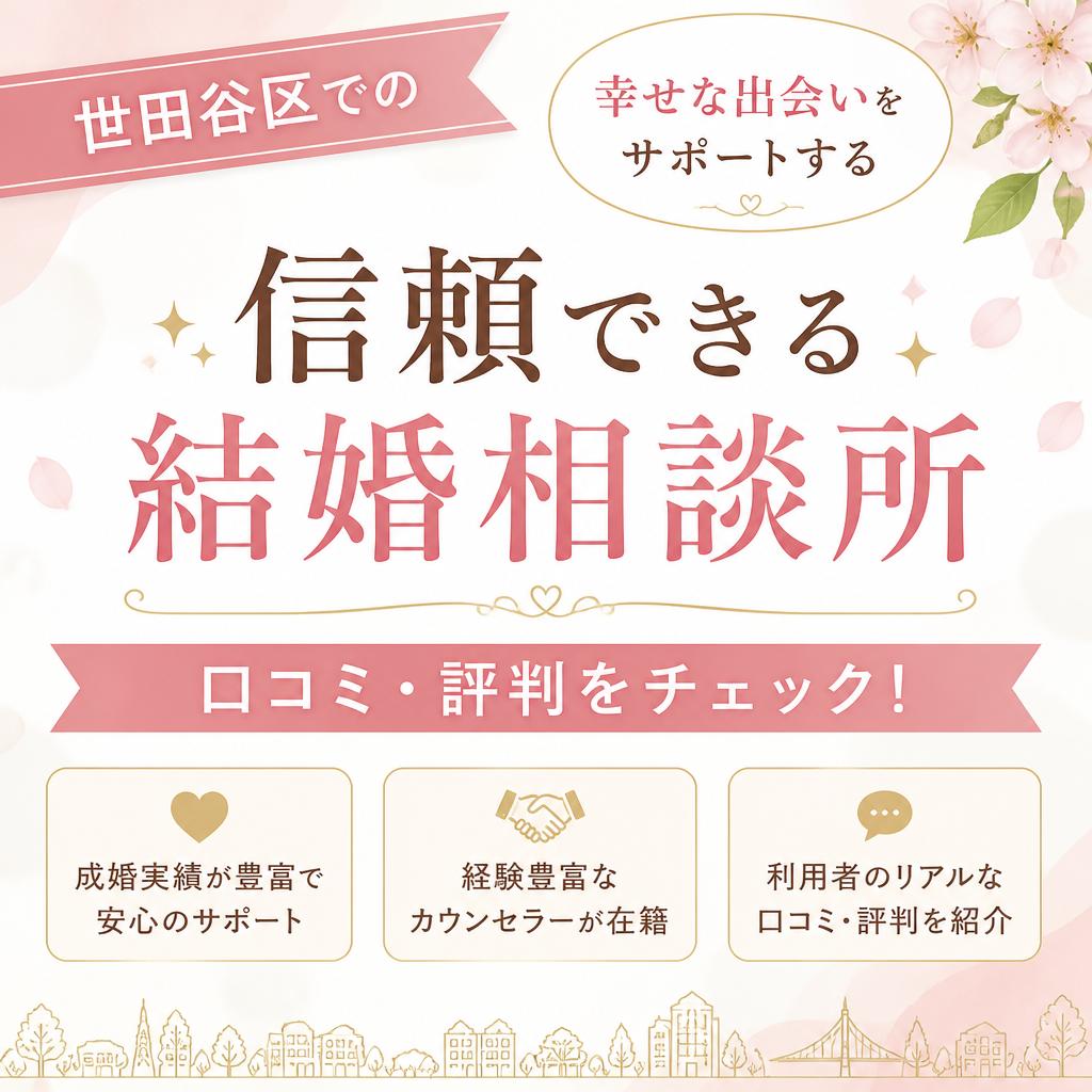 世田谷区での幸せな出会いをサポートする、信頼できる結婚相談所の口コミ・評判をチェック！