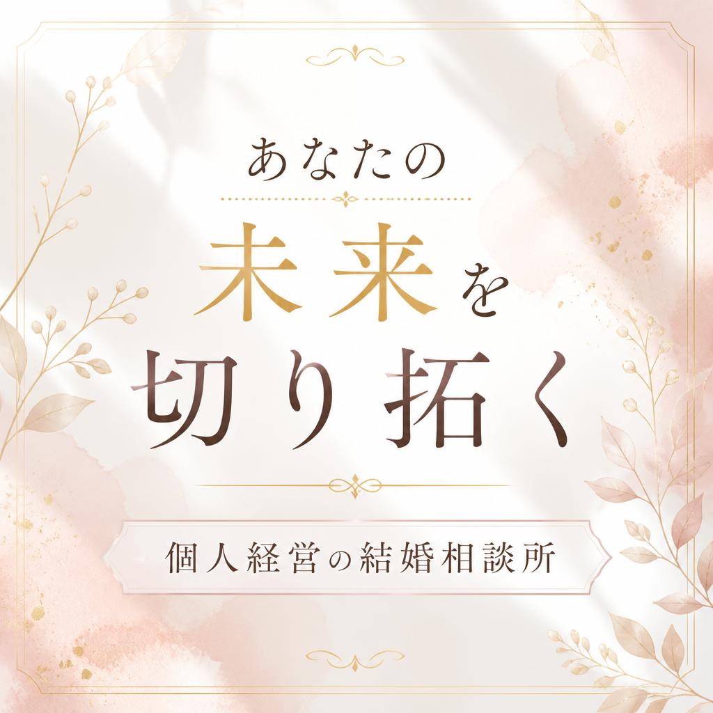 あなたの未来を切り拓く、個人経営の結婚相談所