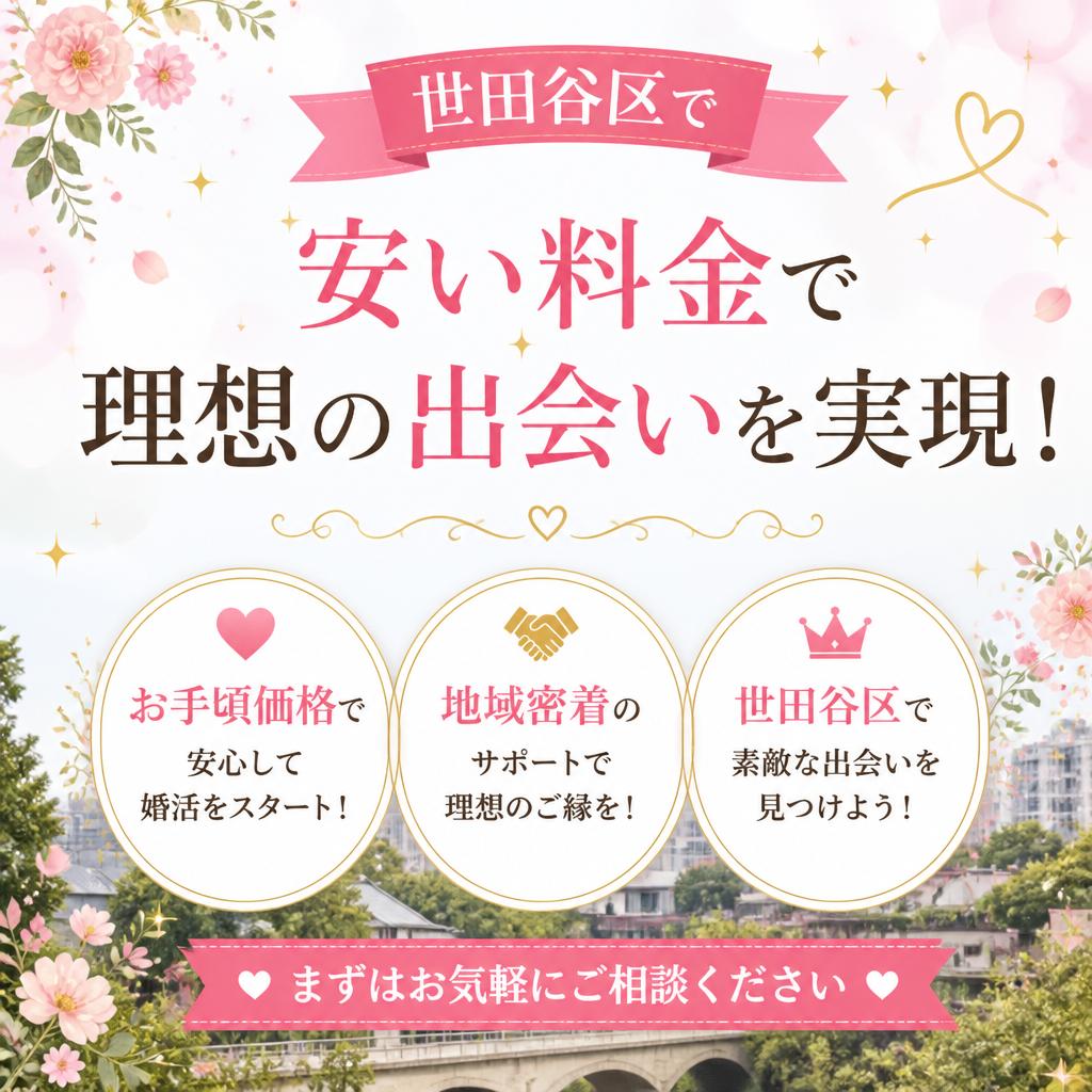 世田谷区で安い料金で理想の出会いを実現！